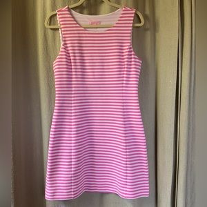 Lilly Pulitzer shift dress with cutout - pink and white stripe - L